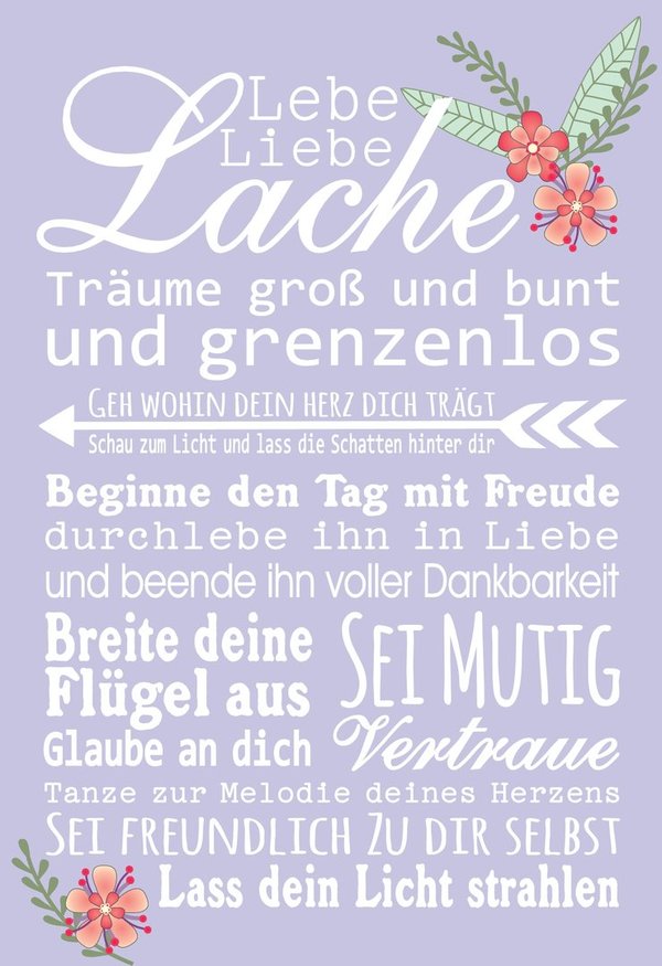 Postkarte "Lebe ~ Liebe ~ Lache"