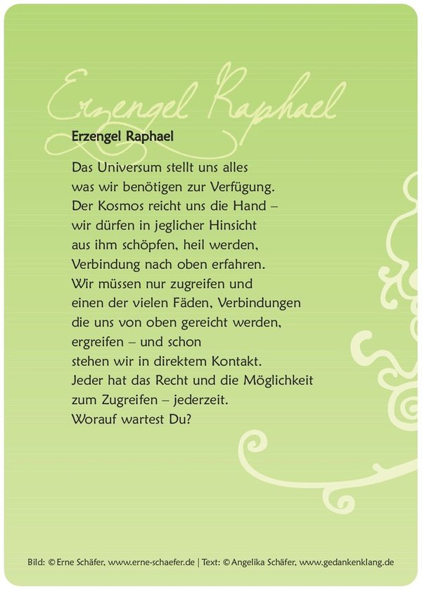 Engelkarte "Erzengel Raphael"
