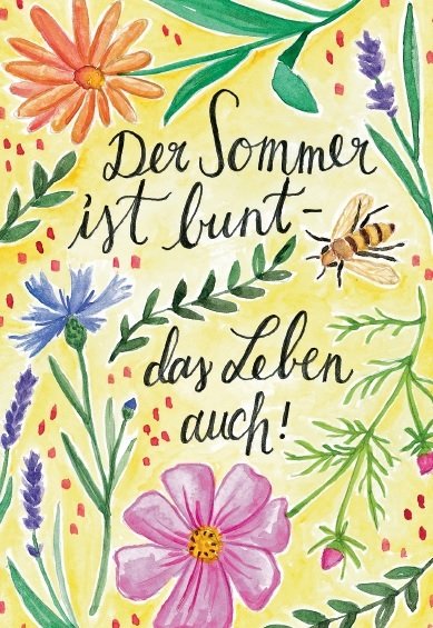 Postkarte "Der Sommer ist bunt"